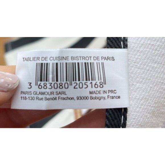 Bistro Paris Apron Graphic Striped Brasserie France Bow Striped Adjustable - Picture 7 of 9